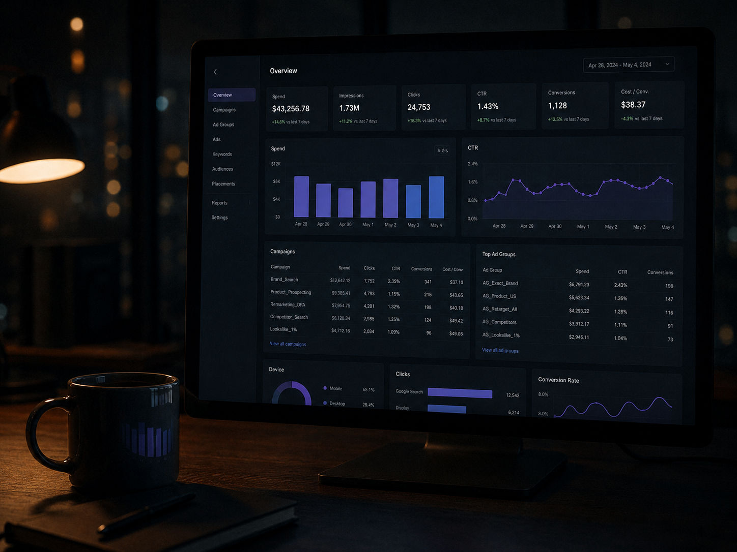 PPC and paid media agency dashboard